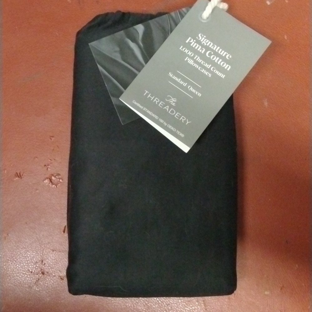 The Threadary 2 PILLOWCASES 1000 thread count Standard Queen PIMA cotton